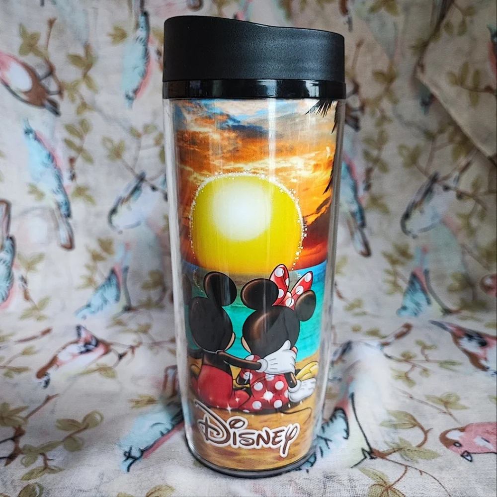 Officially Licensed Disney Sunset Beach Towel & Non Spill Cup Jerry Leigh NWT